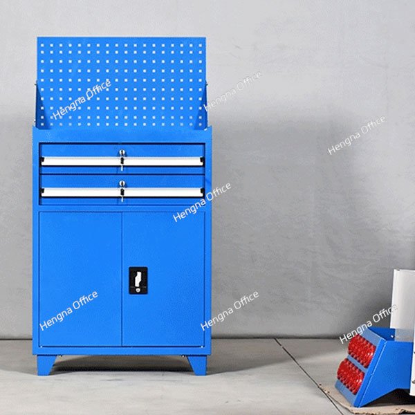 blue steel rolling tool cart