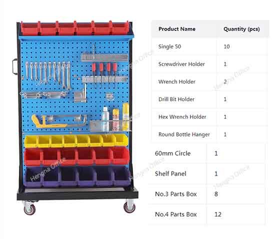 Rolling Storage Bin Rack for Factory Workshop – 75-Piece Complete Storage Solution with Bins & Holders