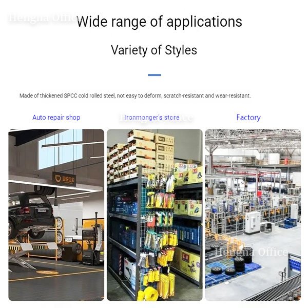 Auto mechanic using lockable metal tool cabinet with grid wall in professional repair shop